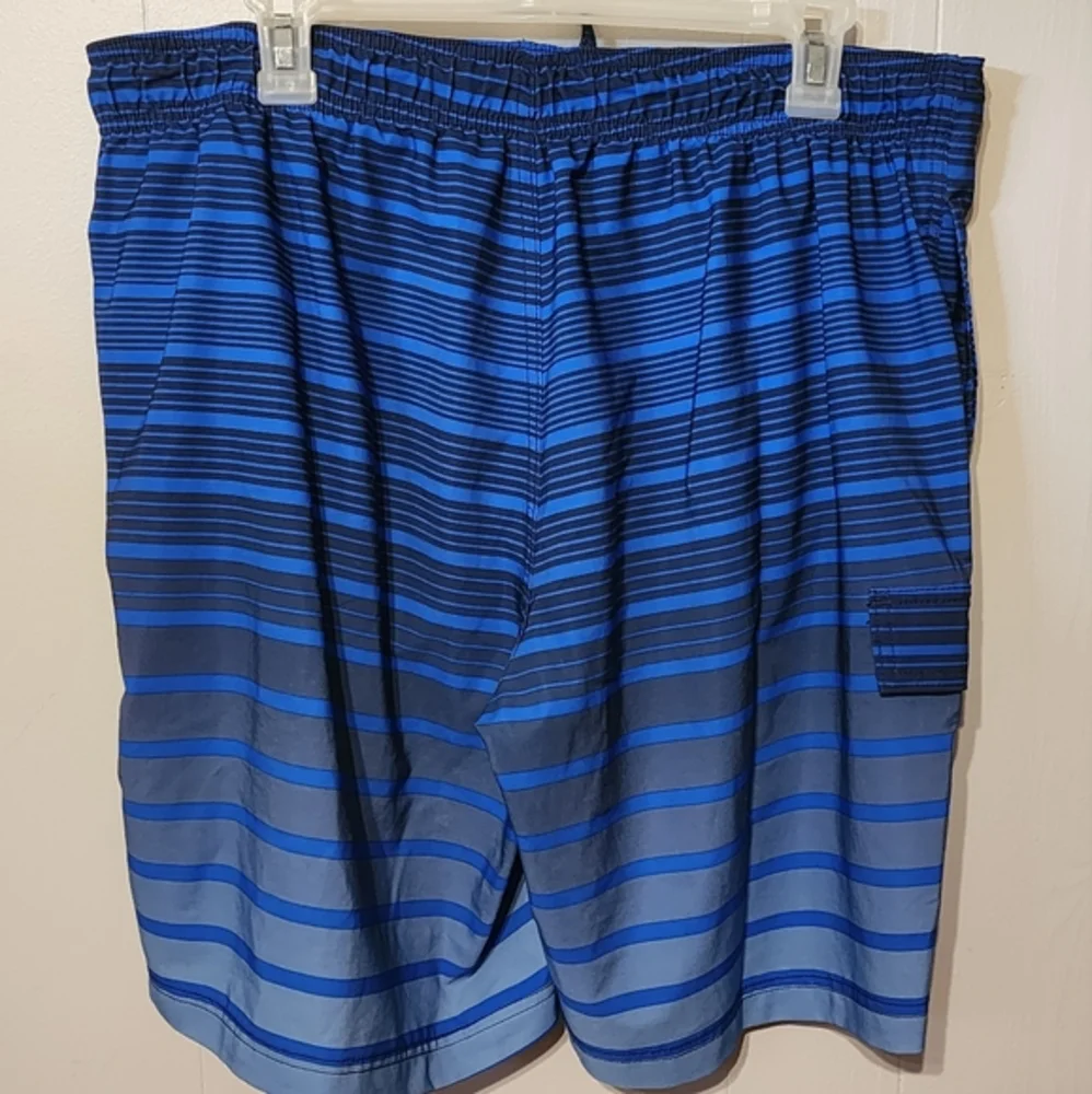 Blue Striped Swim Trunks Large 36 - 38 George Beach A129‎